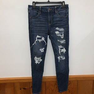 American Eagle ipped dark wash jeggings
